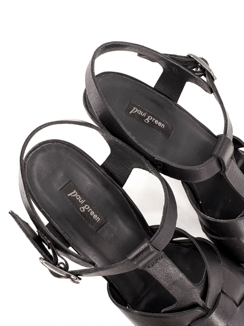 PAUL GREEN Raven Platform Sandal in Black Leather 7.5 - Picture 10 of 14